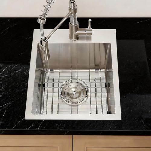 SHACO 13x15 Inch Drop In RV Bar Sink, Topmount 16 Gauge Stainless Steel Single Bowl Small Kitchen...