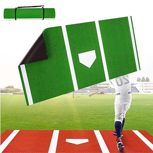 野球バッターマット 野球練習マット 野球マット 野球バッティングマット 野球打撃 バッティング バッター トレーニング 設備 滑り止め 色褪せ防止 大型バッティングケージマット 室内 屋外用 学童 少年 大人 野球用品(グリーン,116*300cm)