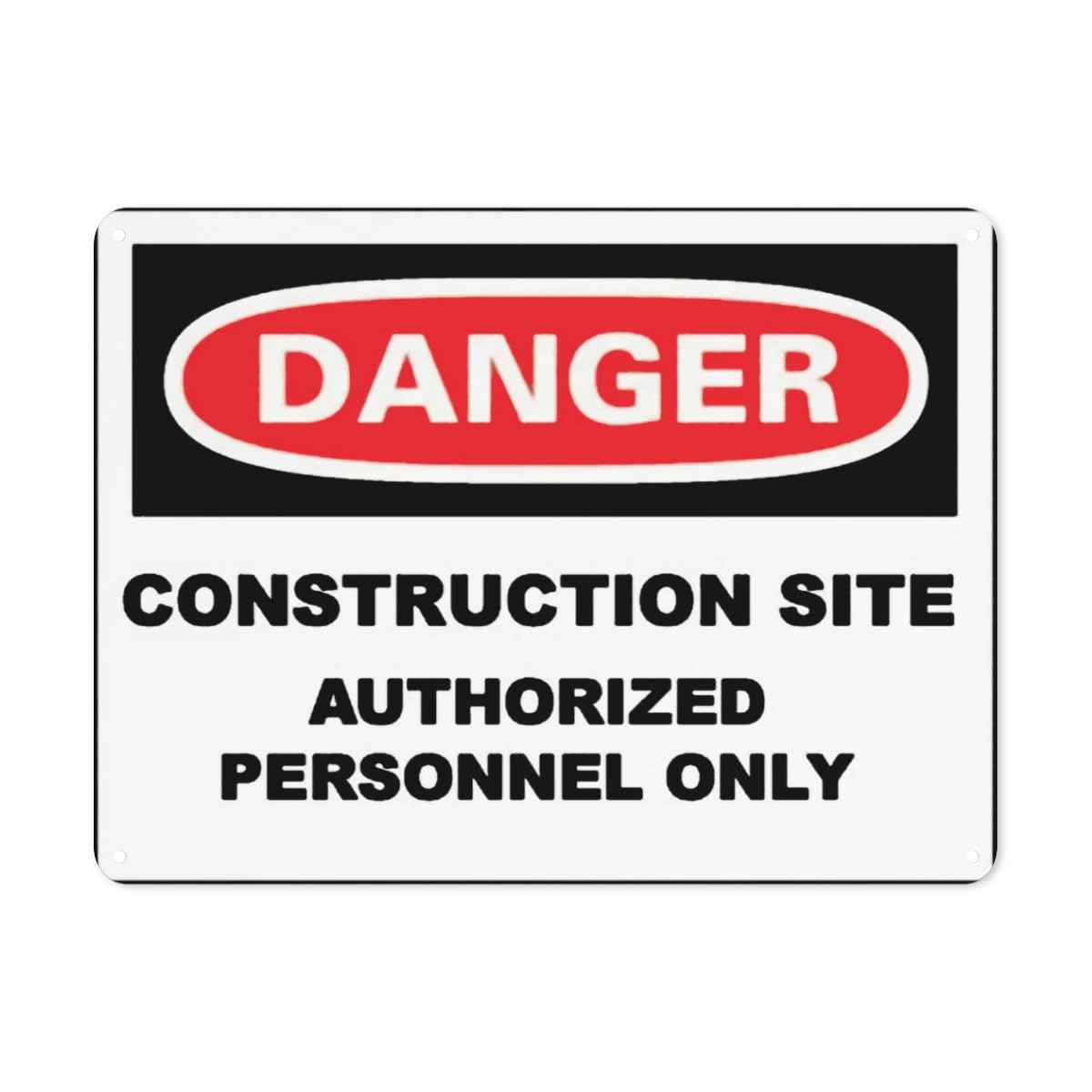 DANGER Construction Site Auth Personnel Aluminum Metal Tin Sign Rust Free Fade Resistant, Indoor/Outdoor Use