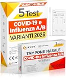 ADESTE | 5 Test COVID e influenza A e B 2026 | Tamponi Nasali Nuove Varianti