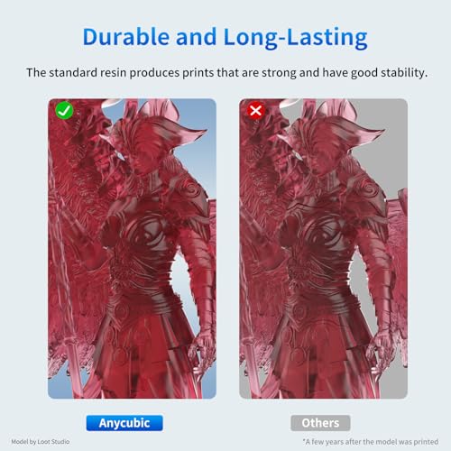 Image of ANYCUBIC 3D Printer Resin, 405nm SLA UV-Curing Resin with High Precision and Quick Curing & Excellent Fluidity for LCD 3D Printing (Clear Red, 1kg)