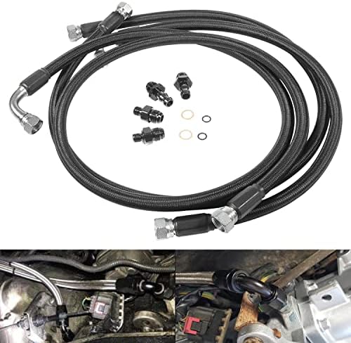 48RE Transmission Cooler Hoses Lines Kit Heavy Duty Steel Braided Lines for Dodge Ram 2500/3500 Cummins 5.9L with 48RE Transmission 2003-2007