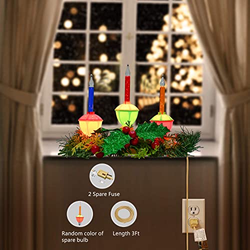 Image of Christmas 3 Light Bubble Candle Lamps, Plug in Electric Candles with 4 Multi-color Bubble Lights (1 spare), C7 /E12 Base 5W Bubble Light Candle, Suitable for Holiday Christmas Celebration Lighting