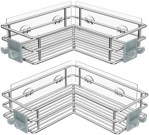 Nieifi Corner Shower Shelves Stainless Steel, Adhesive Shower Cad...