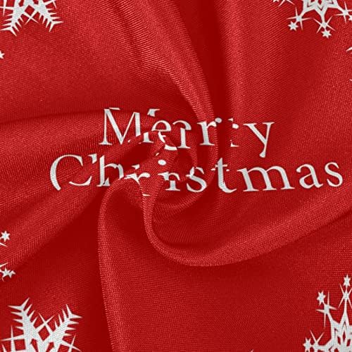Red Christmas Snowflake Round Tablecloths Washable Polyester Lace Trim Table Cover 60 Inch for Kitchen Dinning Tabletop Wedding Party Home Decor