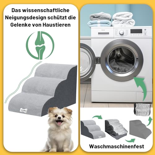 Hundetreppe WGYTECH für kleine Hunde mit 3 Stufen