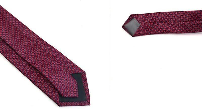 Wine Red Business Tie Men's Small Flower Pattern Yarn-dyed