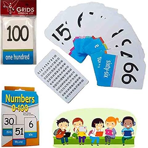 Grids London Ltd Flash Cards Number Educational Kids Early Learning Playing Children School Activity Set Cards 1-100 Number Cover