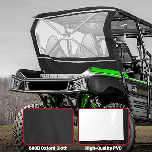 RKV86 TERYX Soft Rear Windshield, Back Dust Panel, Compatible with KAWASAKI TERYX 4 800 (2013-2023) Waterproof Dustproof Rainproof Rear Window for TERYX UTV — view 2