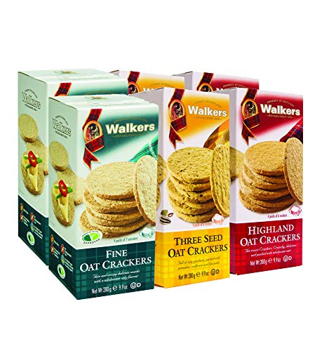Walkers Shortbread Oat Cracker Variety Pack, (2 of Each: 3 Seed Oat Crackers, Highland Oat Crackers, Fine Oat Crackers), 6 Count