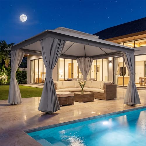 LAUSAINT HOME Outdoor Patio Gazebo 10'x13', Heavy Duty Party Tent