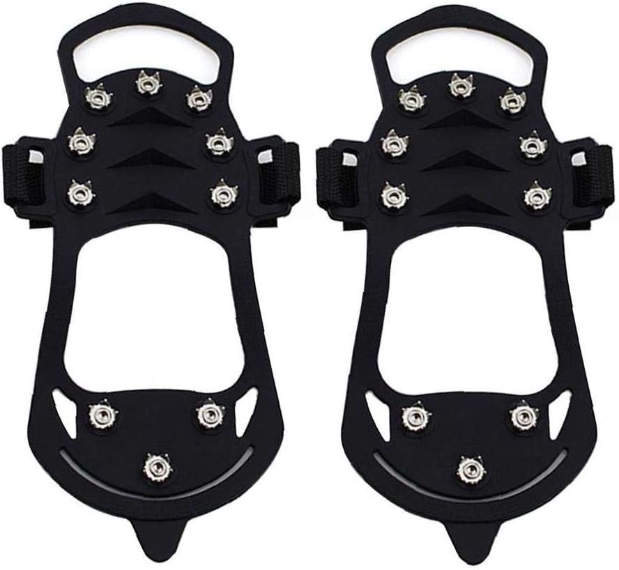 Ice Grips Snow Crampons Traction Cleats Shoe Boot Grippers Anti Slip 10 Studs Spikes for Winter Walking