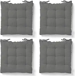 Kit 4 Almofadas Assento Cadeira Futton Futon 40x40cm Cores Diversas 100% Poliéster (Cinza Claro)