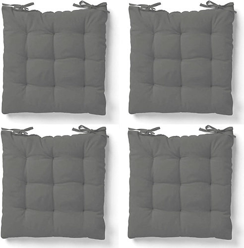 Kit 4 Almofadas Assento Cadeira Futton Futon 40x40cm Cores Diversas 100% Poliéster (Cinza Claro)
