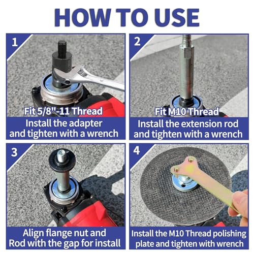Haste de extensão de rebarbadora, alavanca adaptadora de máquina de polimento de rosca M10, extensão