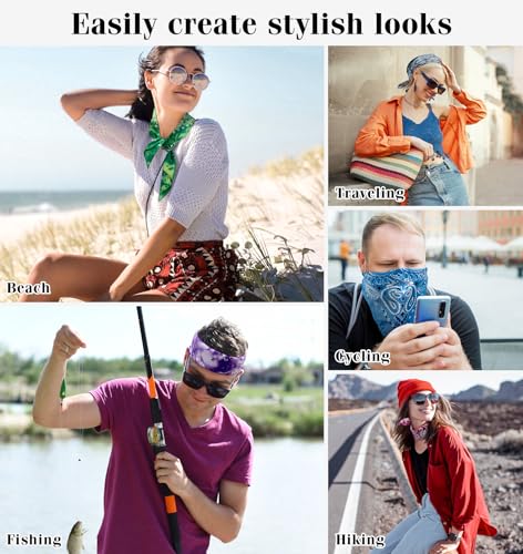 Ysense 122-6 14 Pieces Bandanas Paisley Print Novelty Headband Cowboy Headwraps Scarfs Hair Head Bandana thumb #6
