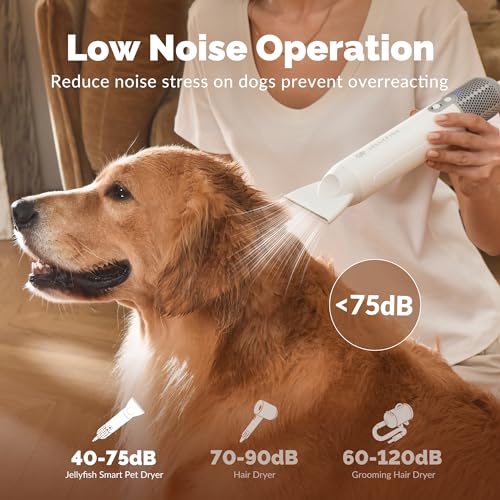 Jellyfish PD100 Dog Dryer For Pet Grooming,Handheld 1.21Lb Lightweight Dog Hair Dryer 2 Speeds 4 Temp,Portable High Velocity Dog Blow Dryer thumb #1