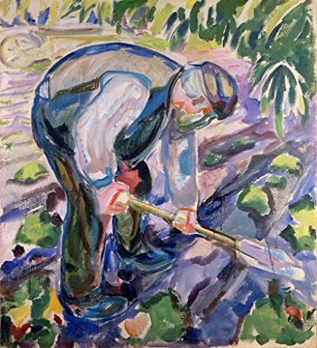 Munch le fossoyeur affiche toile 60x90cm pour habiller un grand mur blanc nu