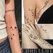 CHARLENT Temporary Tattoos for Women - 49 Pcs Line Leaves Sketch Fake Tattoos for Arm Wrist Leg Body/Realistic/Long Last/Waterproof