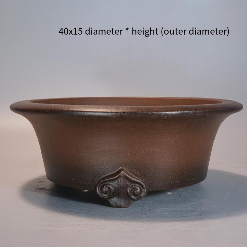 Vasi per Piante da Interno Vaso Rotondo Antico Fatto a Mano Purple Sand, Calibro 40 cm, Contenitore for Bonsai Traspirante, pianta Verde