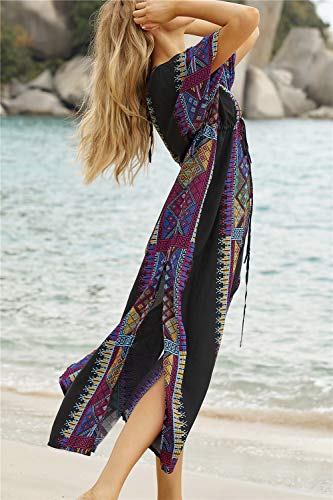 L-Peach-Vestido-Largo-de-Playa-Pareo-Kimono-Maxi-Kaftan-Bikini-Cover-Up-de-Mujer