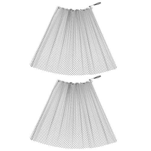 SOIMISS Lot de 2 Rideaux Pare-Feu Métalliques pour Cheminée 61 X 51 CM Rideaux en Maille Résistante à la Chaleur Écran Pare-Étincelles Intérieur pour Protection de Foyer Sécurisé