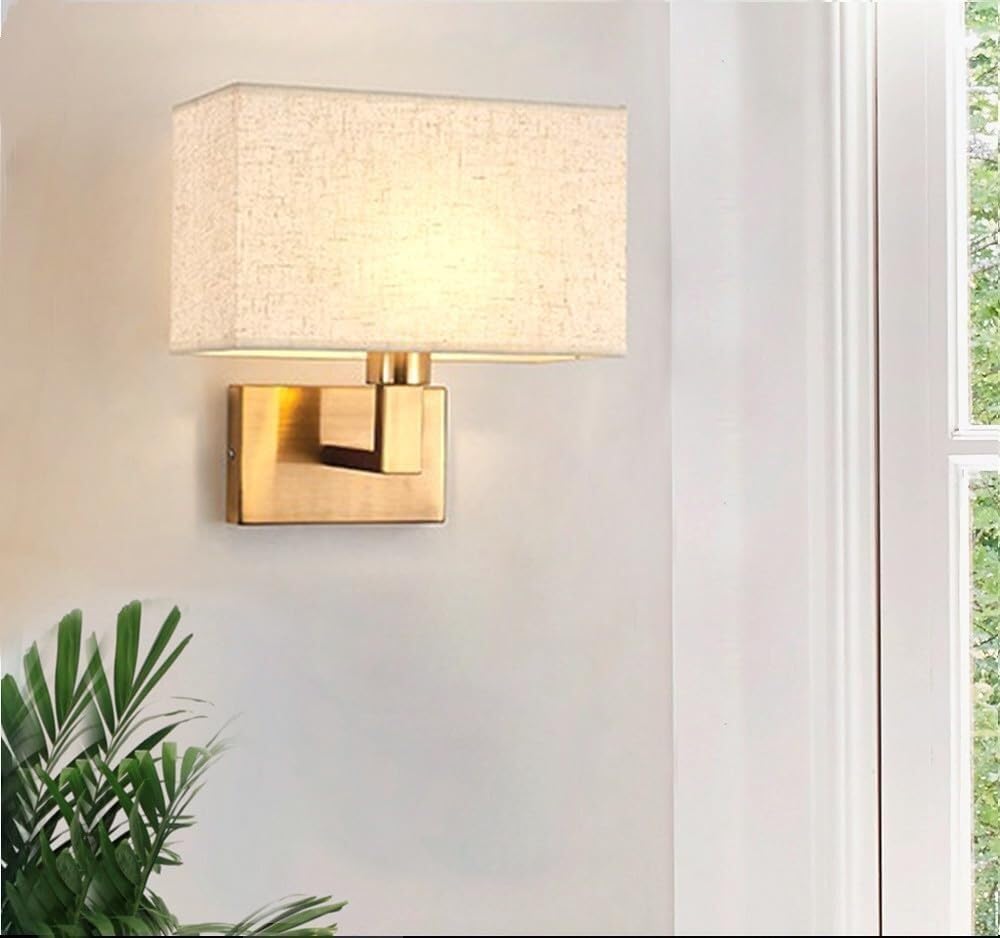 Modern Bedside Reading Wall Lamp with Fabric Lampshade New American Hotel Wall Light Hall Interior Decoration Wall Sconce Lighting for Hotel Parlor Hallway Bedroom Living Room