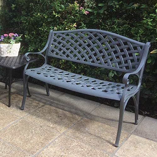 Gartenbank aus Metall von Lazy Susan – Jasmin Aluminium Gartenbank