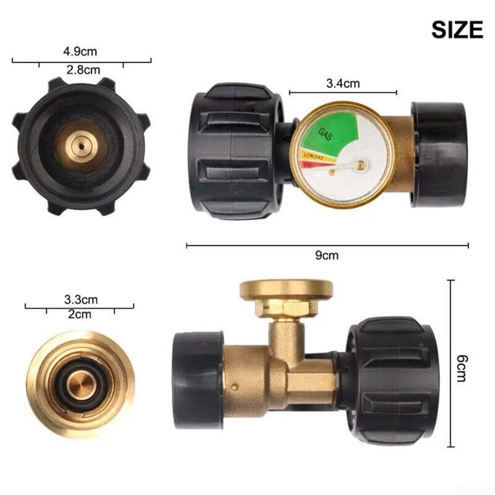 Indicateur de niveau de réservoir de propane avec détecteur de fuite, connecteur de bouteille de gaz en laiton pour barbecue, chauffage de camping-car, compatible de type 1, affichage clair