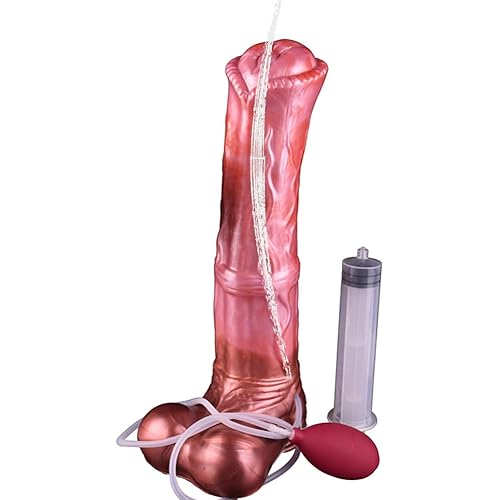 Suction Muilti Color Big Long Ribbed Horse Dildo Squirting Dildo with Suction Base Soft Flexible Massive (XL)