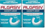 Algasiv Cuscinetti Adesivi per Dentiera Inferiore, Dura tutto il Giorno, Tenuta 20 Volte più Forte, 15 Pezzi (Confezione da 2)