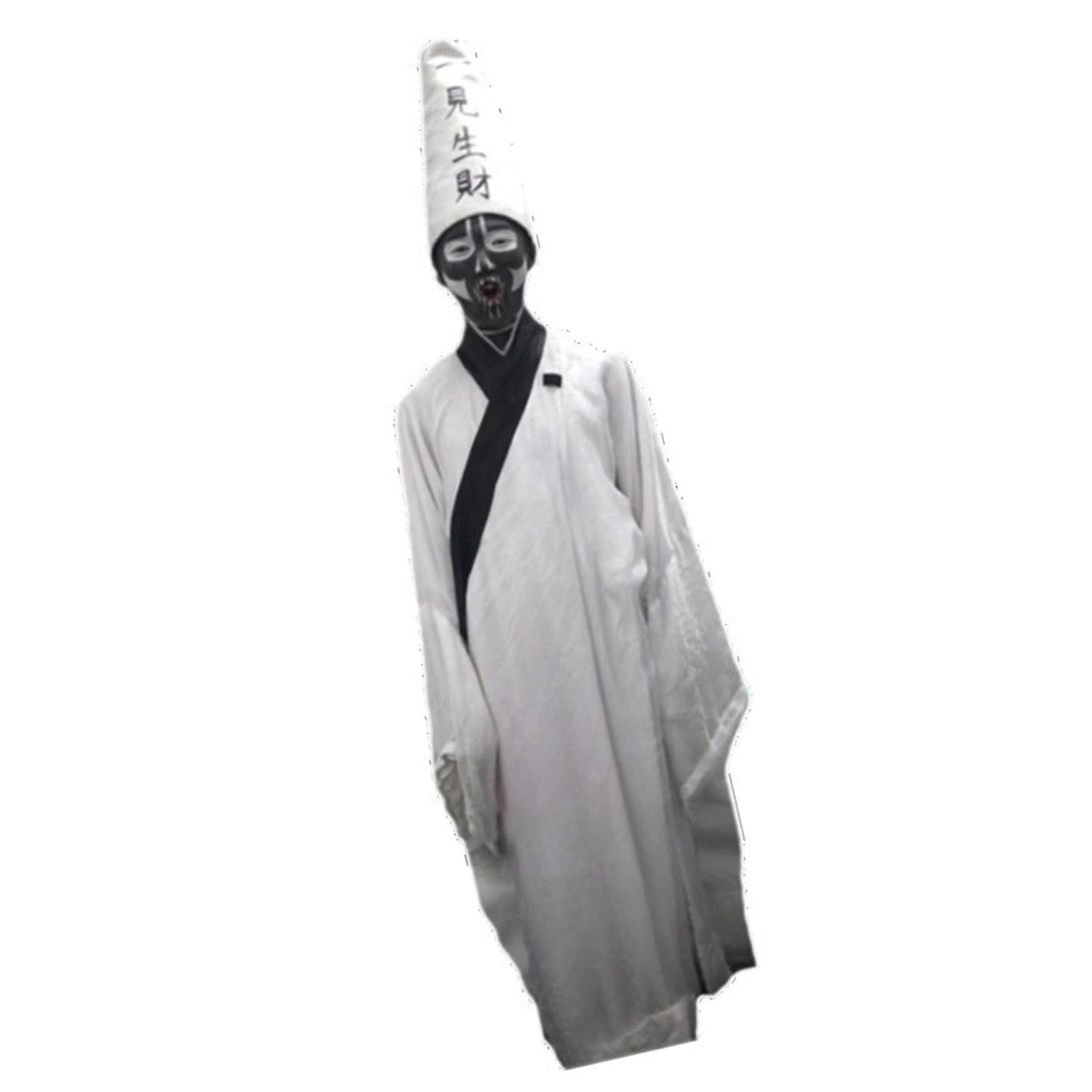 Oxxggkao Knit Specter Theme Clothing Black and White Impermanence Outfit for Halloween Celebration and Gatherings Themed Celebration Accessories