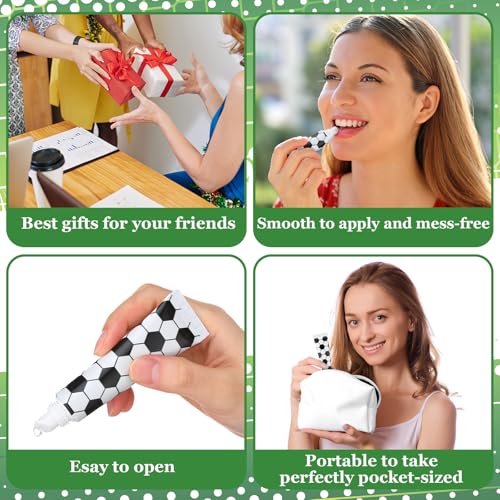 Image of 36 Pcs Soccer Lip Balm Bulk Soccer Team Gifts Vanilla Flavored Moisturizing Lip Repair for Women Players Fans Coaches Sports Party Supplies 0.35 oz
