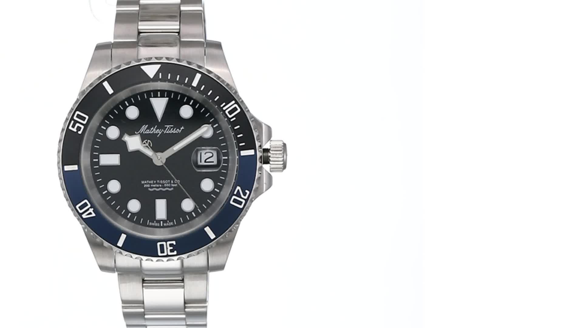 Mathey-Tissot Stainless Steel Swiss Made Analog Black Dial