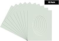 Vista 231 de CountryArtHouse Marco ovalado verde cazador de 5 x 7 pulgadas, sin ácidos, con núcleo blanco, corte biselado para fotos de 4 x 6, se adapta a marcos