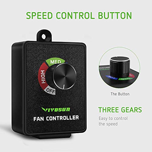 Vivosun Variable Speed Controller Cordless Vent Blower Speed Adjuster For Inline Duct Exhaust Fan #TOP1