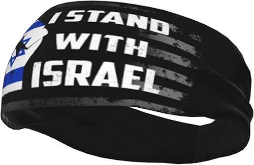 Miniatura 7 de American I Stand with Israel Bandera Nacional Israelí Multifuncional Diadema Unisex Secado Rápido Deportes Bandas de Entrenamiento Pulseras de