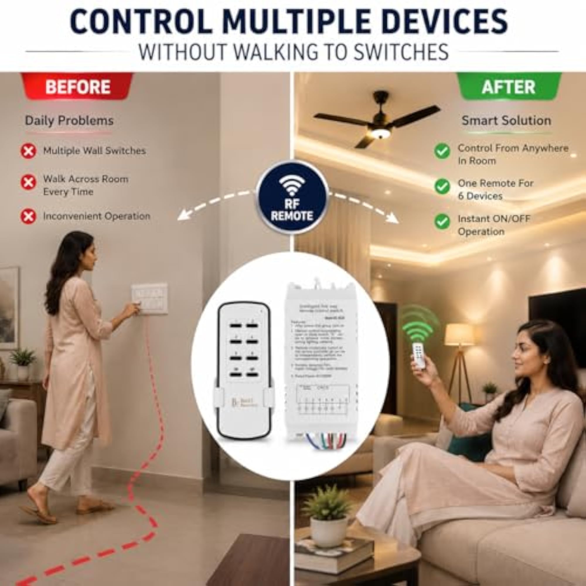 6 Wireless Remote Control Switch for Lighting