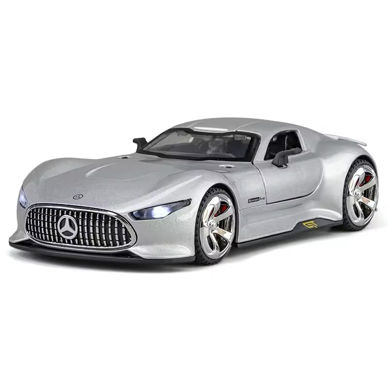 Image of Scale 1:32 Amg Vision Gt Super Car Alloy Die-cast Model Pull-Back Metal Car Toy with Light & Sound Best Gifts Toys Kids (1:32 Amg Vision Gt - Silver)