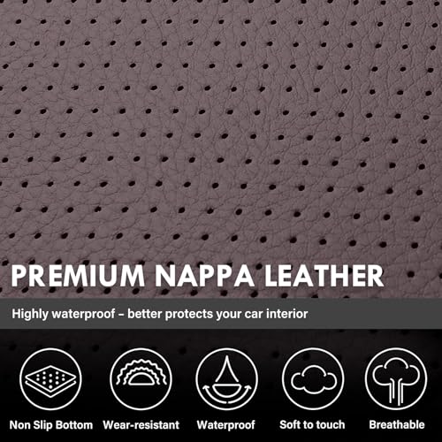 Image of Coverado Chevy Silverado Seat Covers, Faux Leather Seat Covers Fit for Chevy Silverado GMC Sierra 2007-2026 1500, 2015-2026 2500HD 3500HD Crew Double Extended Cab (Front,Brown)