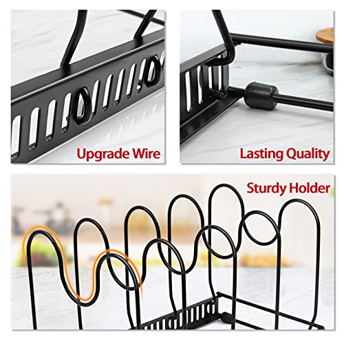 Hiethan Pots And Pans Organizer,10+ Expandable Pot Rack Organizer,Adjustable Lid Organizer Holder For Kitchen Cabinet Pantry Bakeware(Black) #TOP6