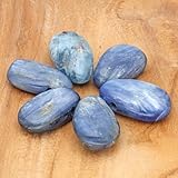 Lebensquelle Plus Rare Drop Pendant with Cotton Cord | Set Offer Natural Stone Necklace | Genuine Gemstone Pendant | Drilled Tumbled Stone Drop Pendant, 3 cm, Kyanite, Various - Image 2