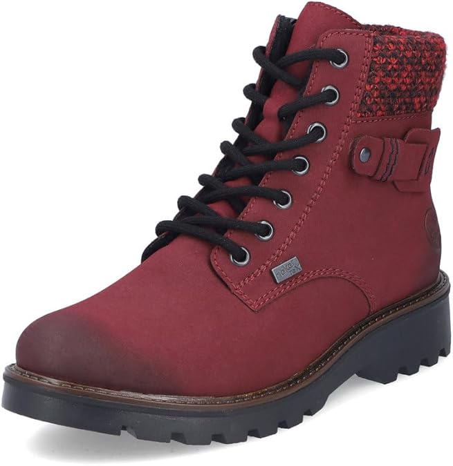 Rieker Dames 45960 veterlaarzen, rood, 37 EU, rood, 37 EU