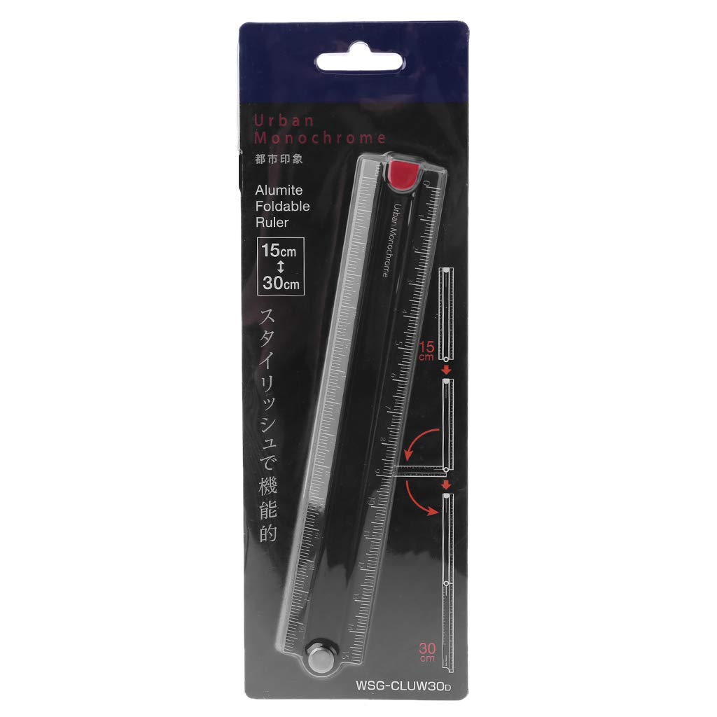 Aluminum Alloy Foldable 15cm-30cm Ruler Simple 90degree Folding Metal