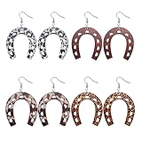 Bohemia Cow Leopard Print Dangle Drop Earrings Lightweight Leather Wood Teardrop Hook Earrings Handm