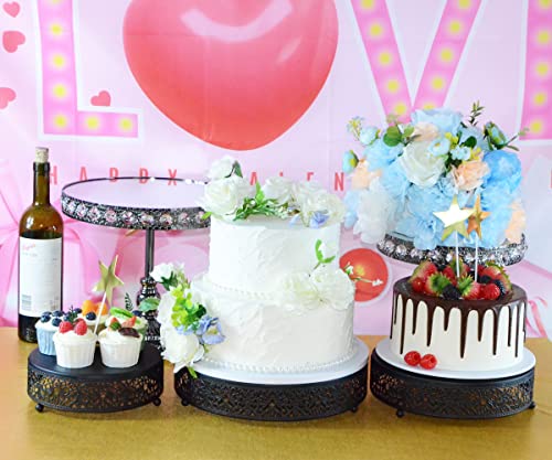 Cake Stand Set Of 3 Metal Cupcake Stands Dessert Display Plate For Wedding Party Birthday. (Black) #TOP1