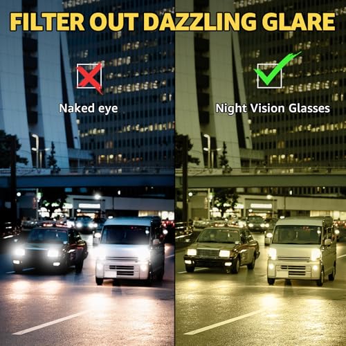 Myiaur Night Driving Glasses for Women, Anti Glare Night Vision Glasses Polarized Yellow Nighttime Glasses UV400 Protection3