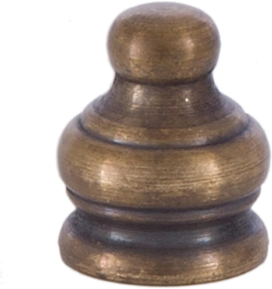 B&P Lamp® 11/16 Inch Brass Brass Pyramid Finial, Tap 1/8F