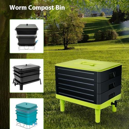 Contenedor de lombricompostaje de gran capacidad para jardín y casa 6