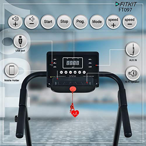 Image of Fitkit by cult FT097 1HP (1.5HP Peak) Motorized Treadmill (Black)